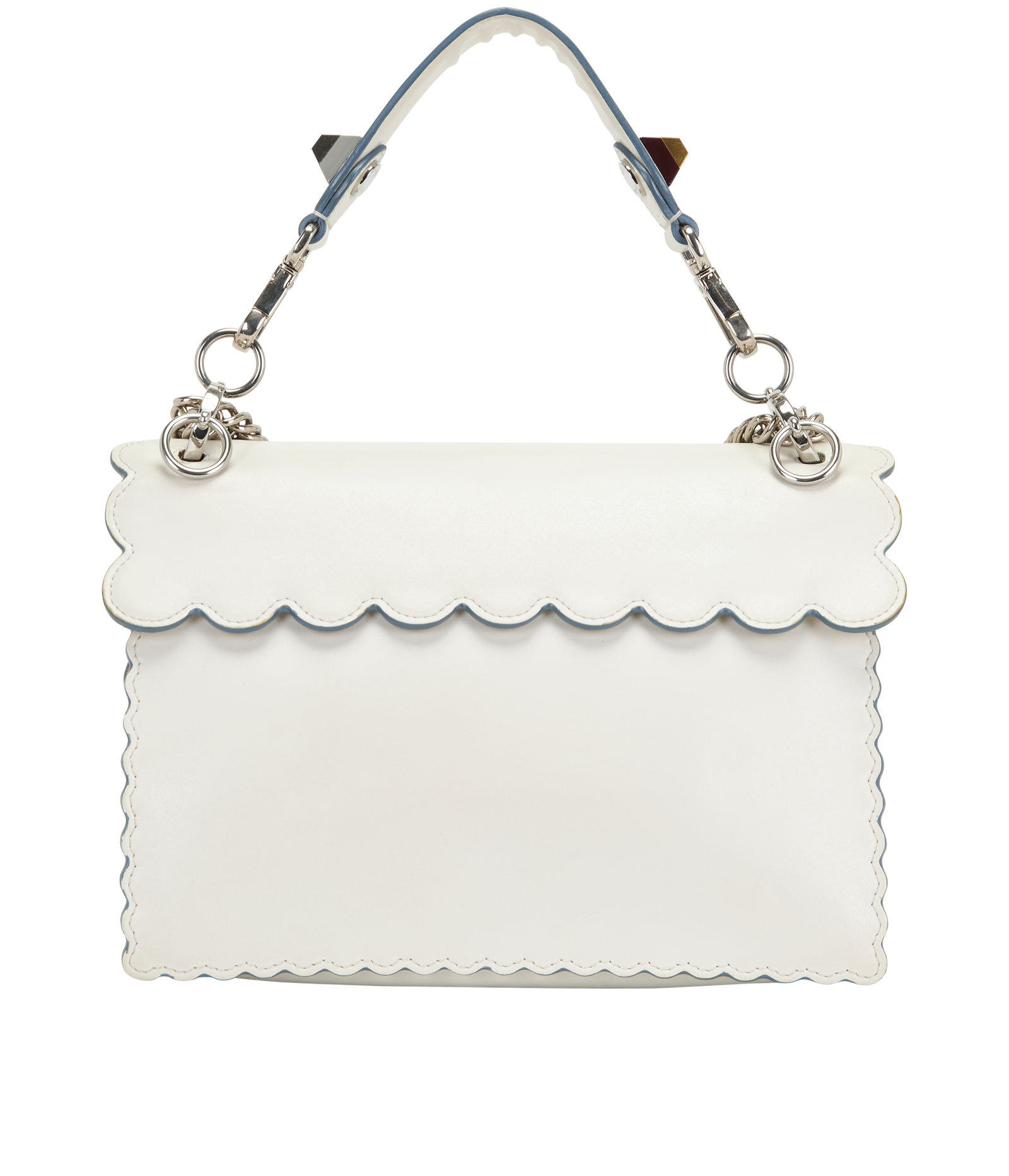 Medium Scalloped Kan I, &pound;595, Handbags, White, Leather, Back view